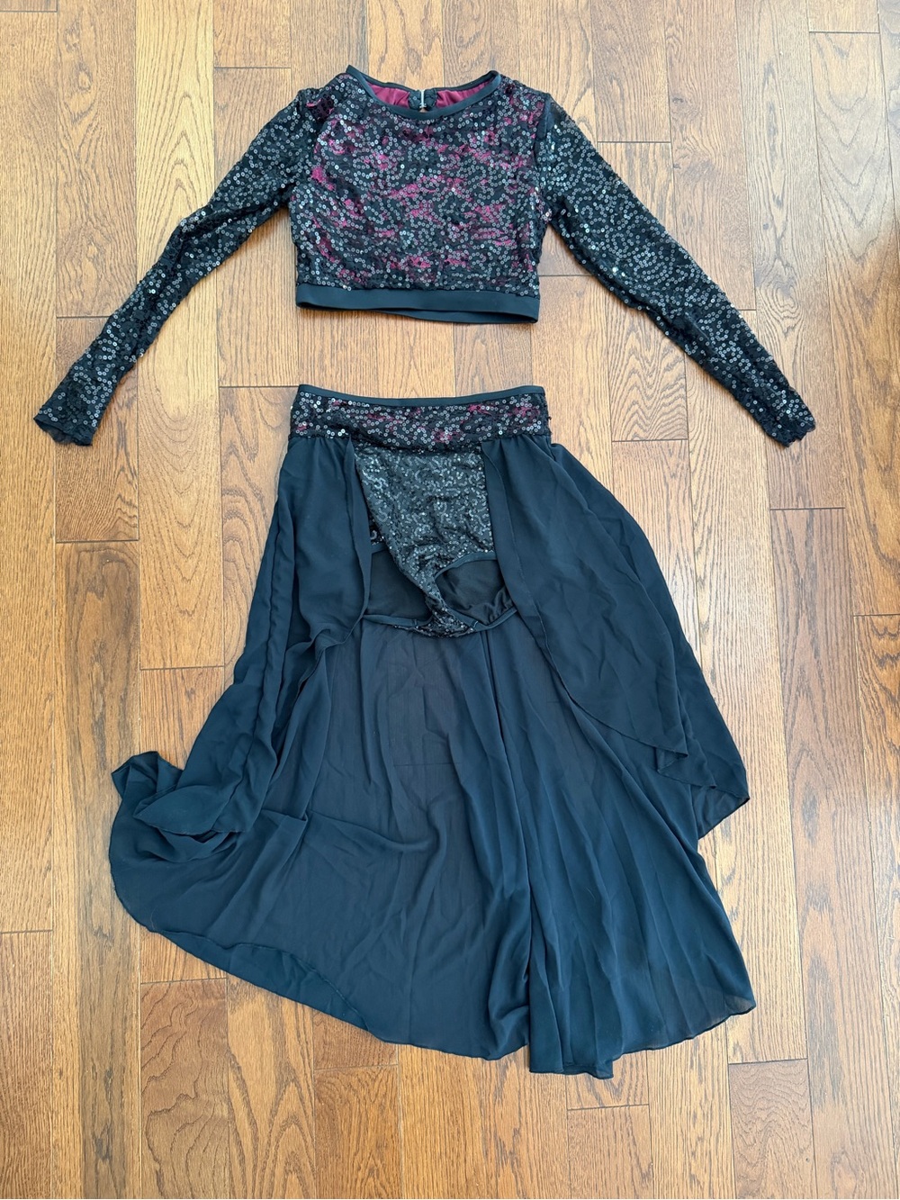 Weissman’s MA top/bottom sequin outfit